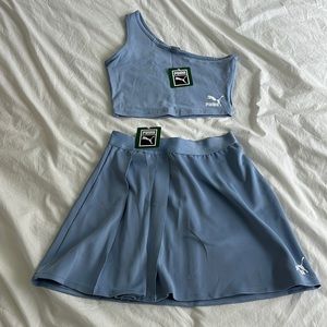 Puma baby blue tennis skirt and tops set / XS-S size